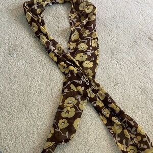 Floral Brown and Yellow Scarf